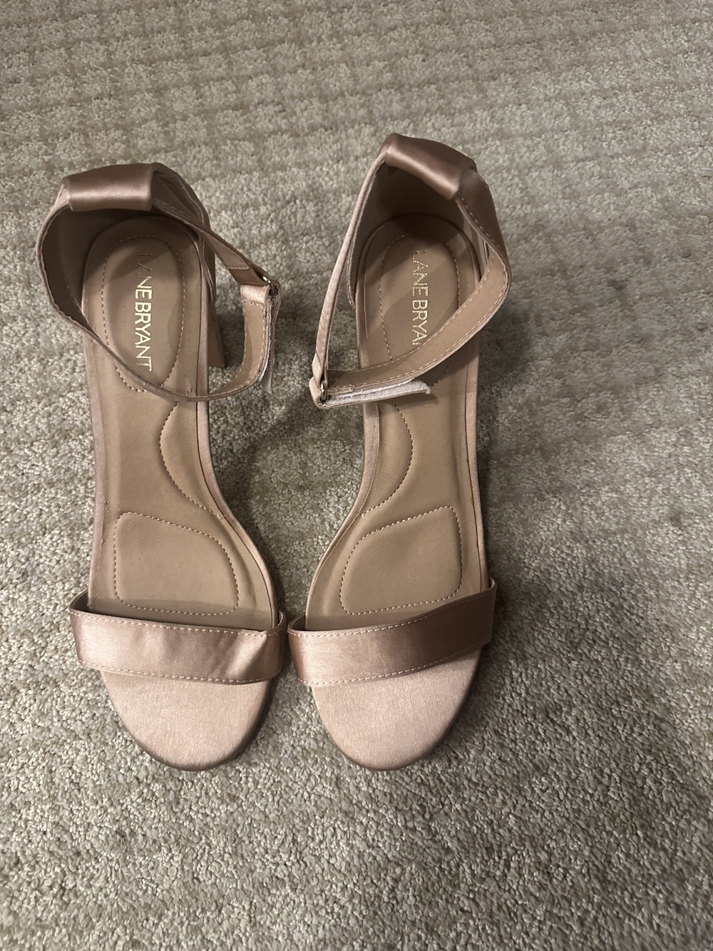 Lane Bryant Rose Gold Ankle Strap Dress Heels NWT
